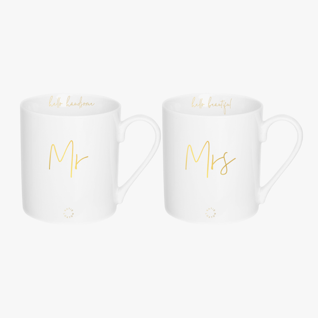 Mr And Mrs Porcelain Mug Gift Set