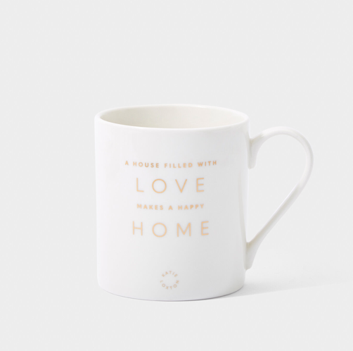 A HOUSE FILLED WITH LOVE MAKES A HAPPY HOME Mug Light Pink Box