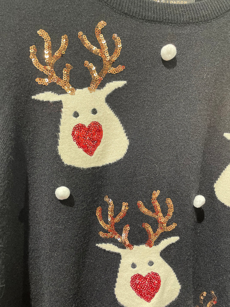 Rudolph Xmas Jumper Black