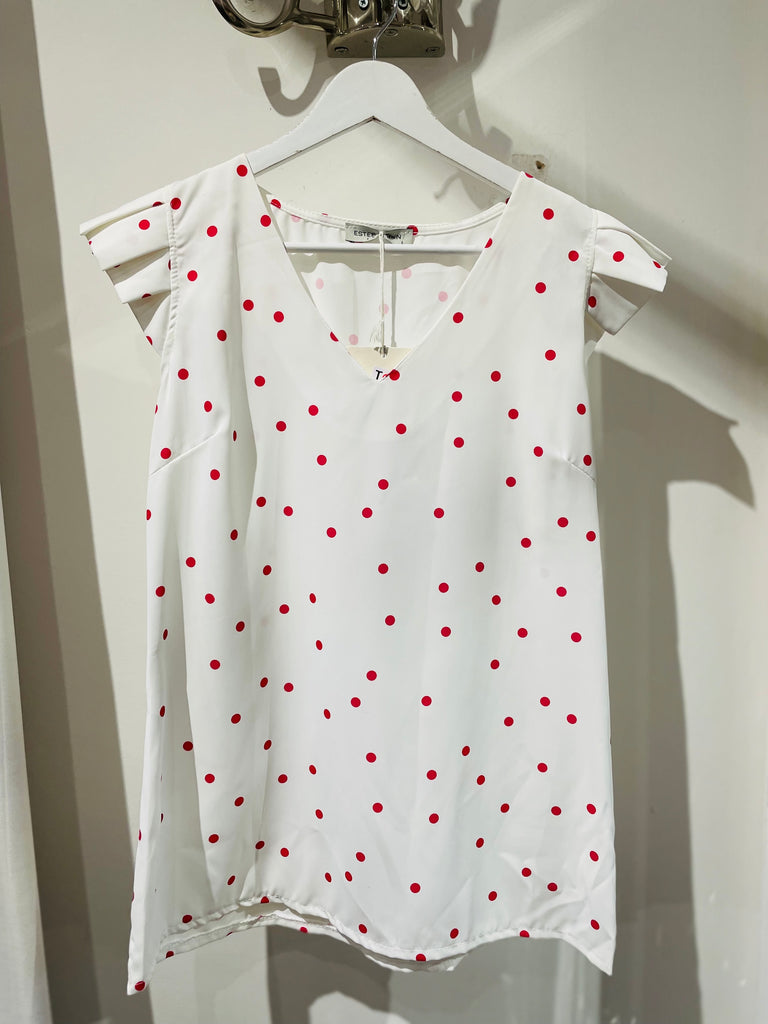 Jenny Spotty Frill Top