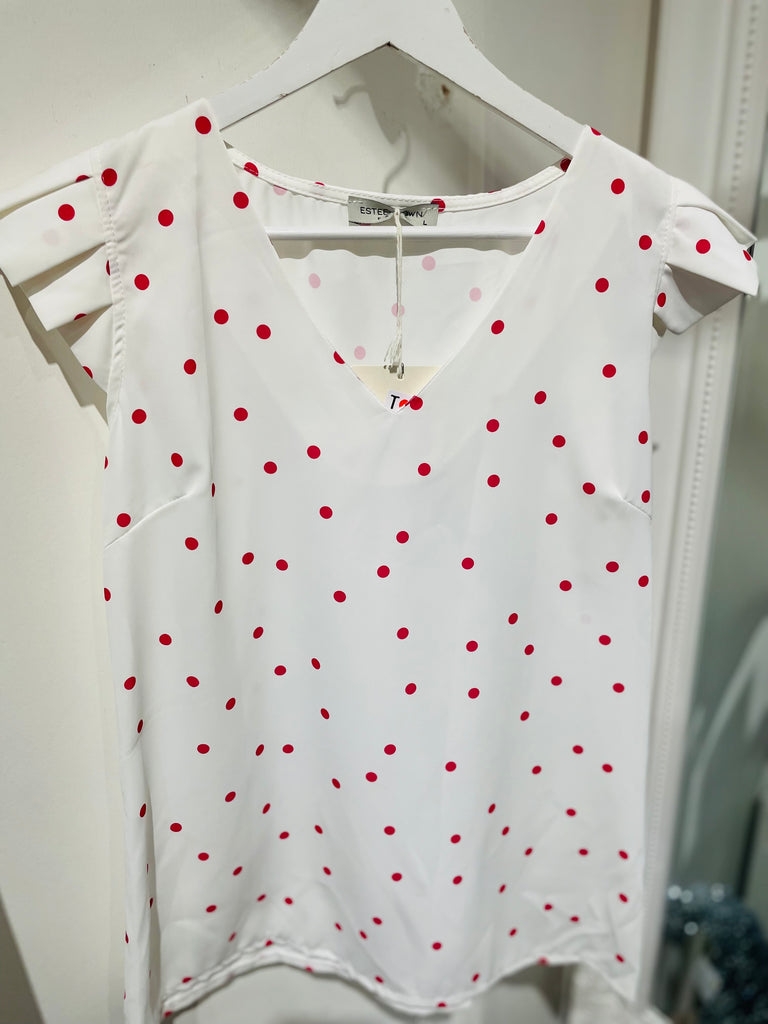 Jenny Spotty Frill Top