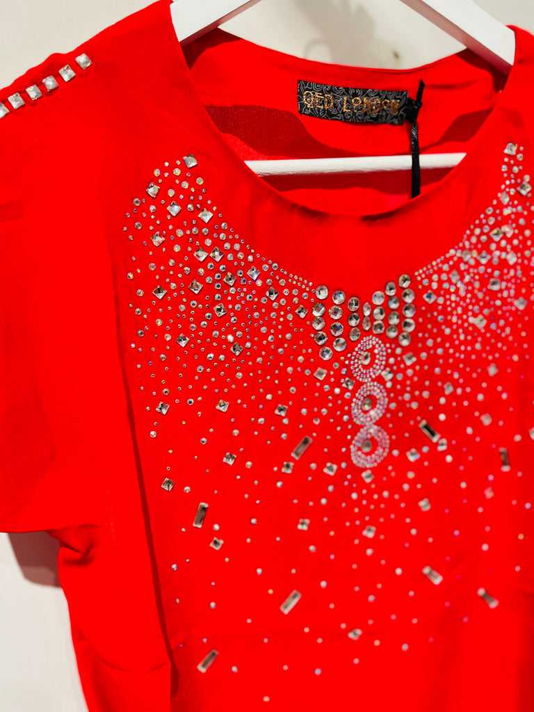 Sparkling Sandra Top Red