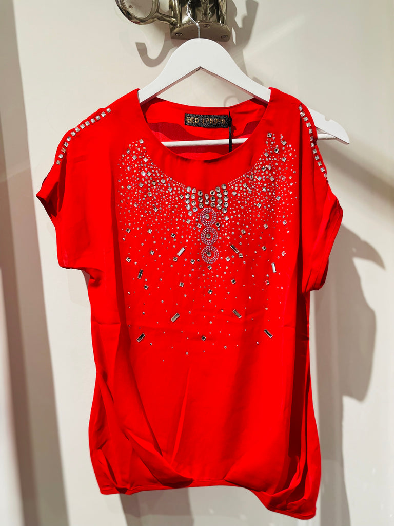 Sparkling Sandra Top Red