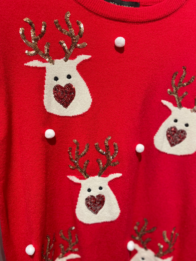 Rudolph Xmas Jumper Red