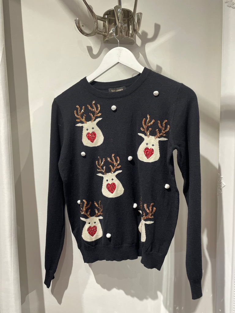 Rudolph Xmas Jumper Black