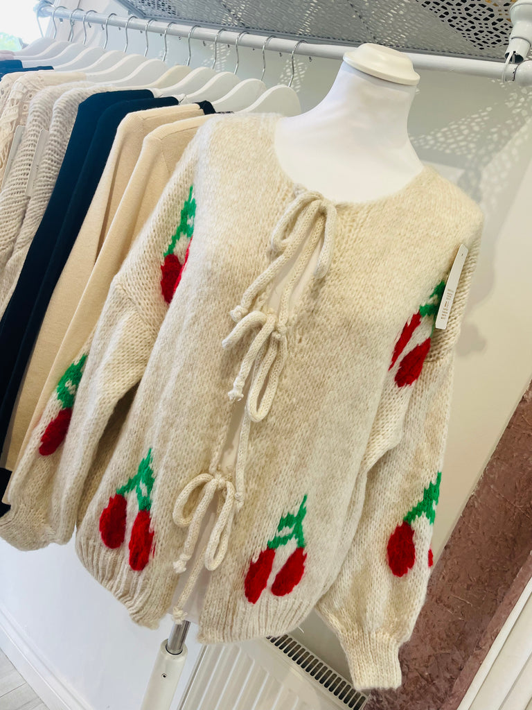 Cherry Cardigan Beige