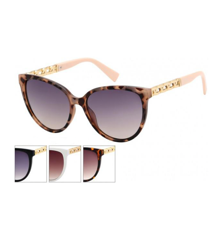 Oversized Cat Eye Sunglasses With Arm Chain Detail