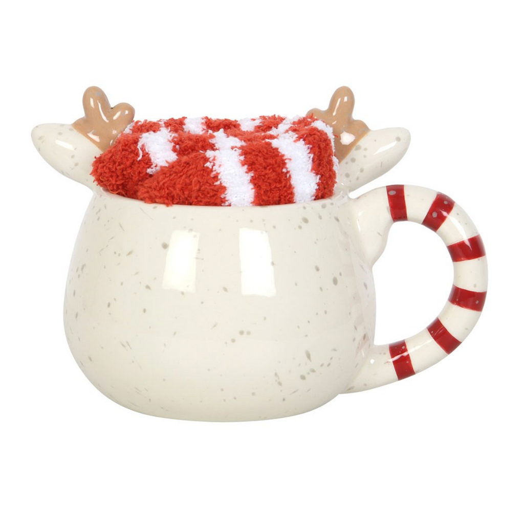 Rudolph Reindeer Mug and Socks Set