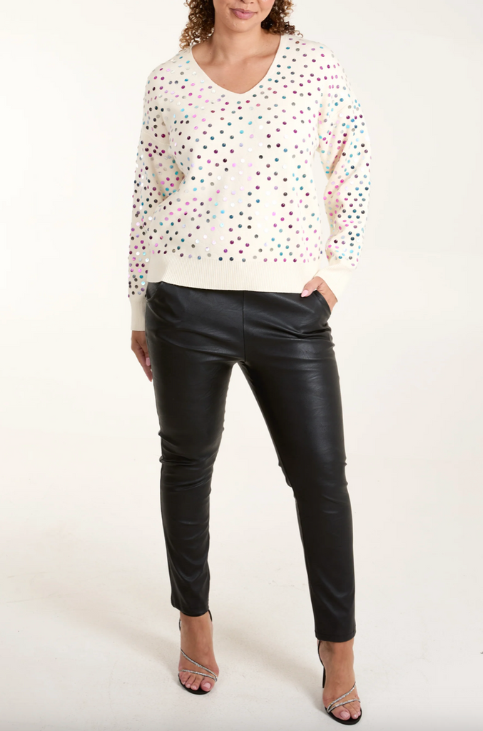 Cream Sequin Jumper