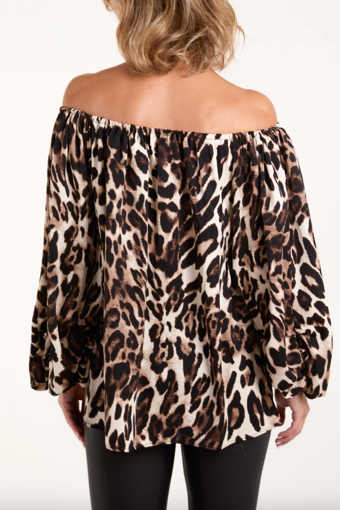 Leopard Print Bardot Top