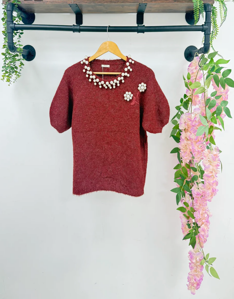 LIZZIE Pearl Jumper Burgundy