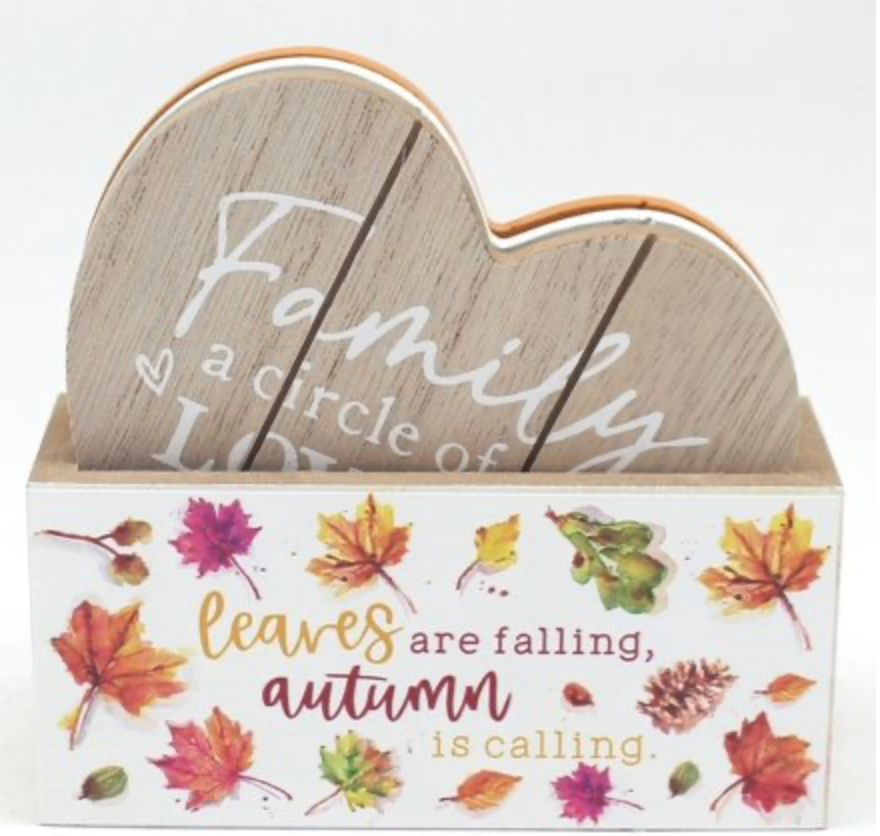 Set 4 Heart Autumn Coasters