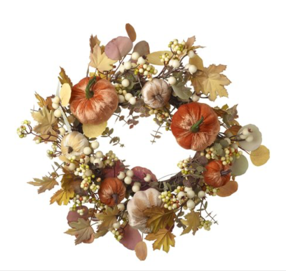 Pumpkin And Berry Autumn Wreath