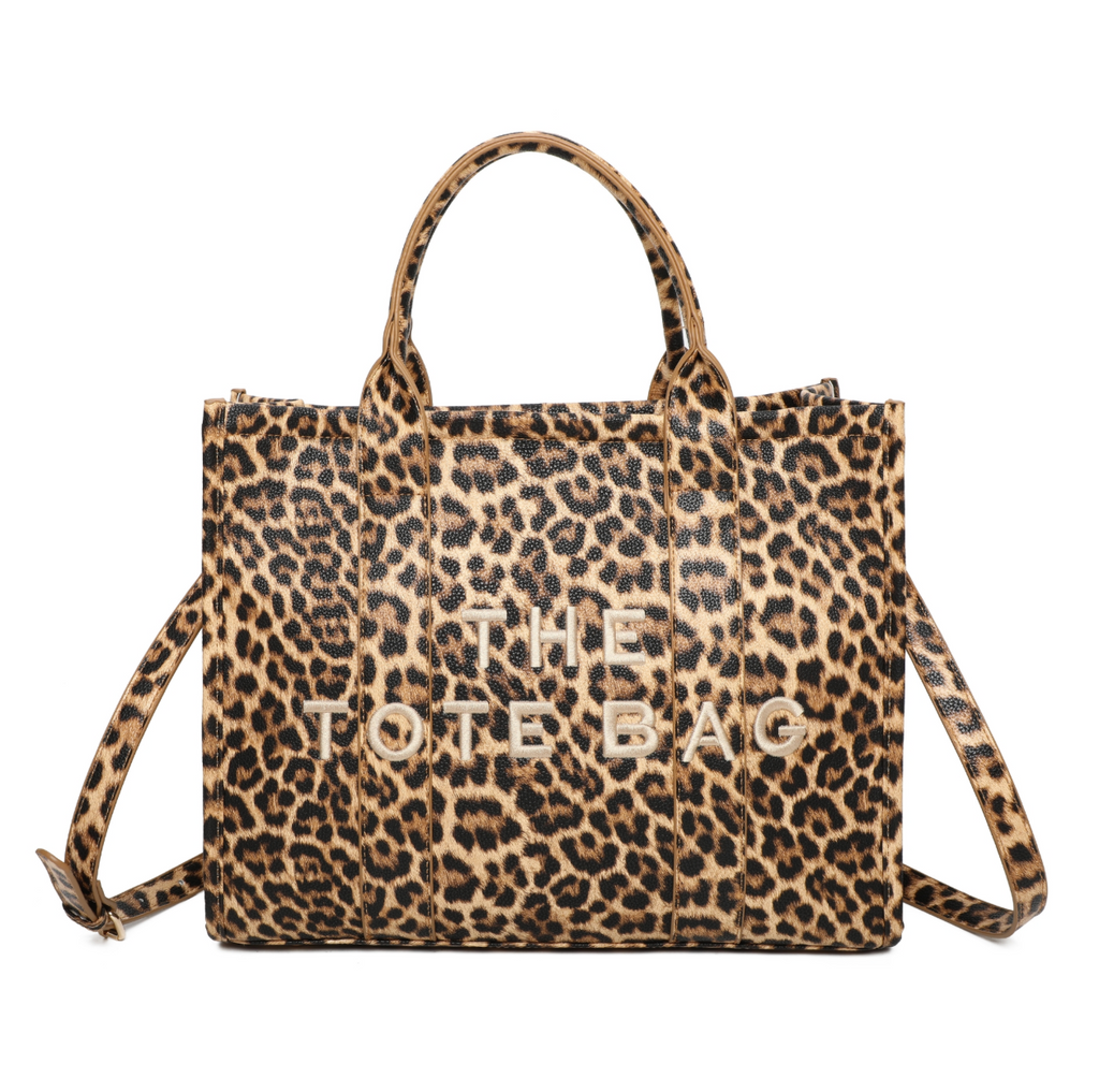 Leopard Tote Bag Brown