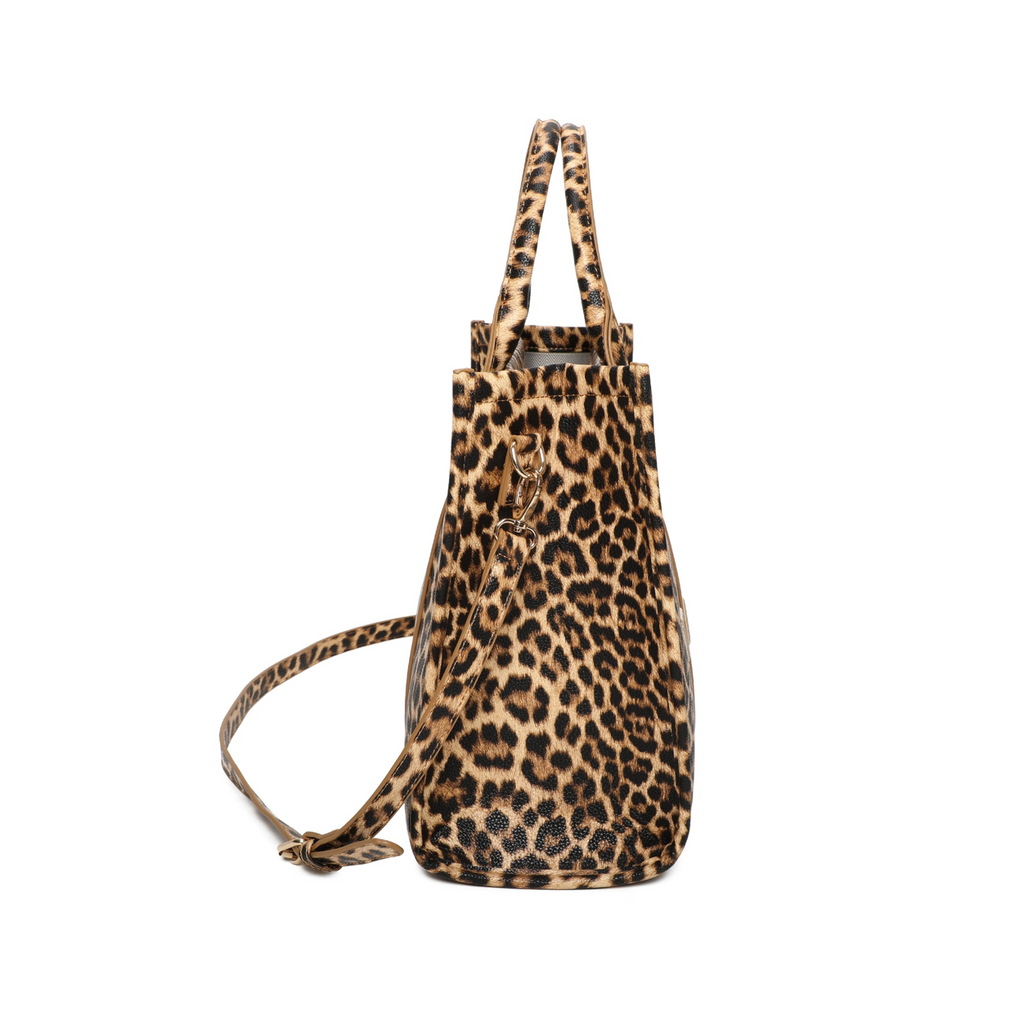Leopard Tote Bag Brown