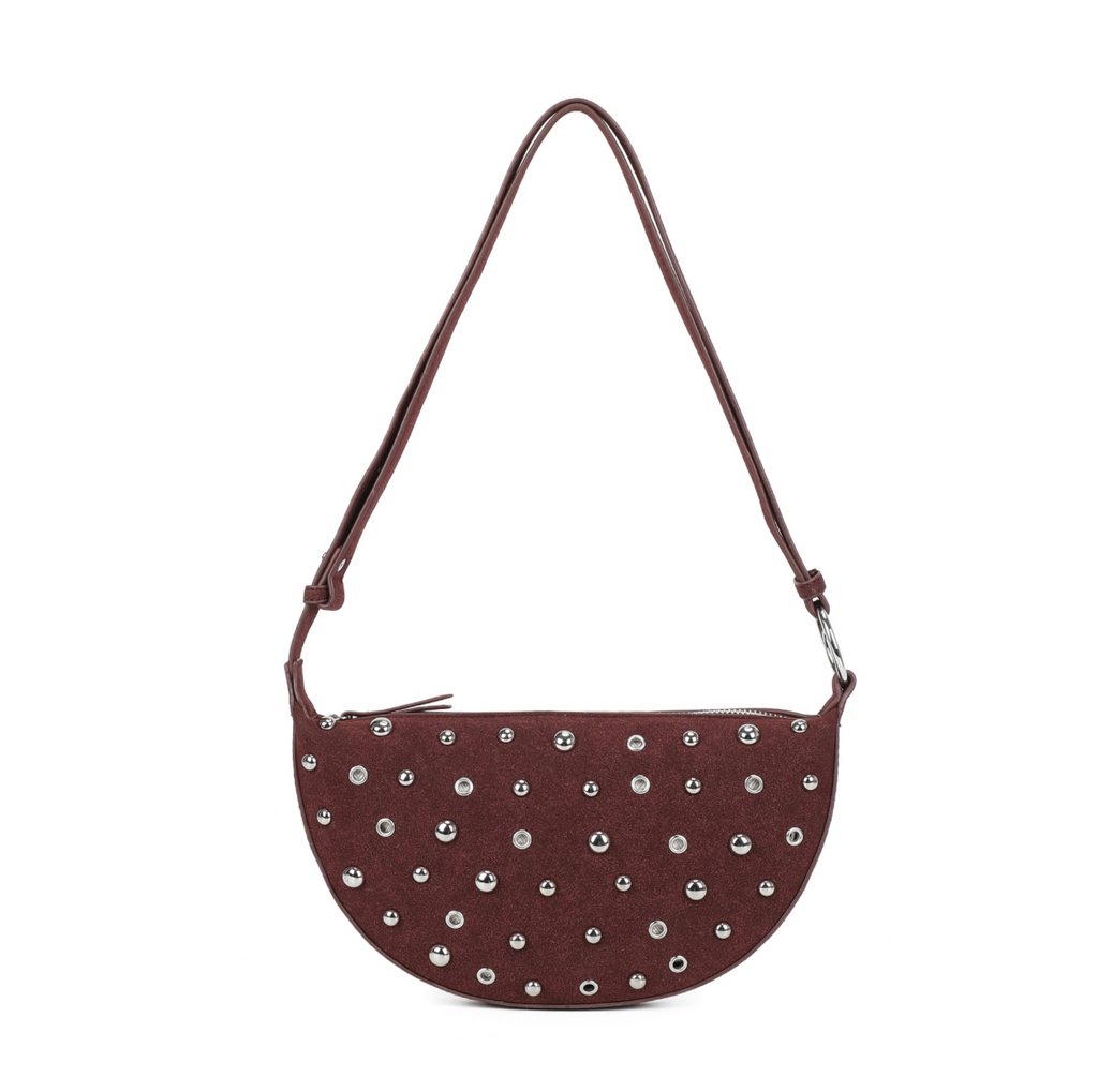 Studded Sling Bag Burgundy