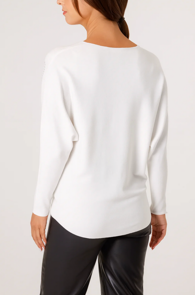 Rebecca Heart Sparkle Jumper Ivory