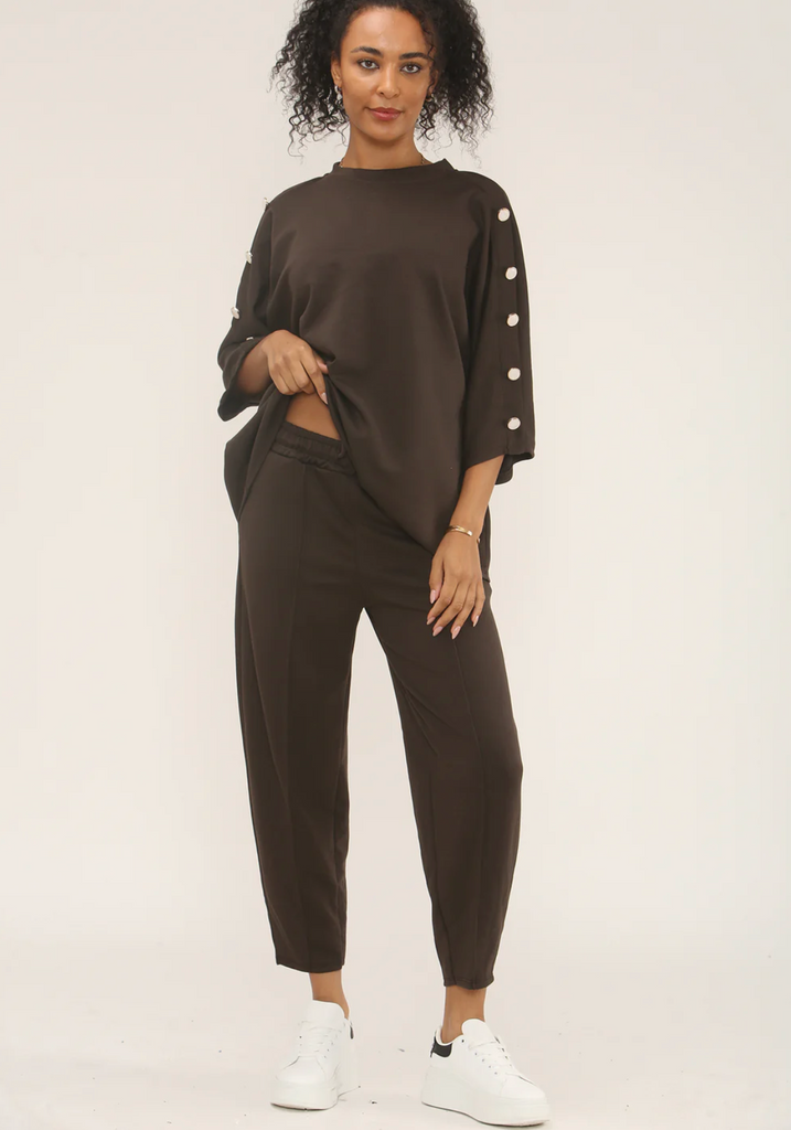 Kaz Button Co Ord Chocolate