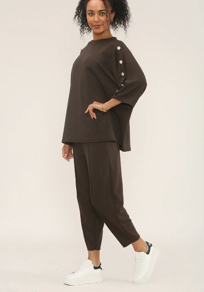 Kaz Button Co Ord Chocolate