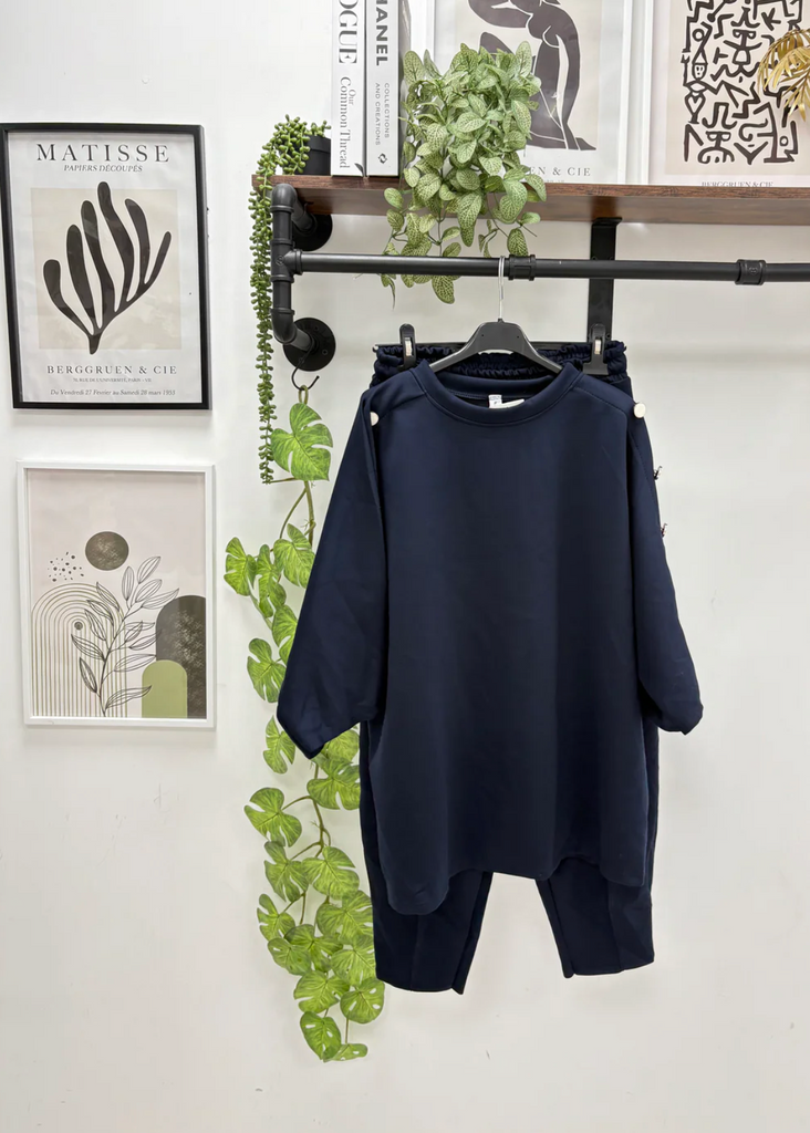 Kaz Button Co Ord Navy