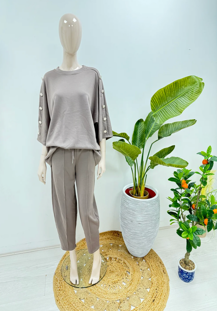 Kaz Button Co Ord Taupe
