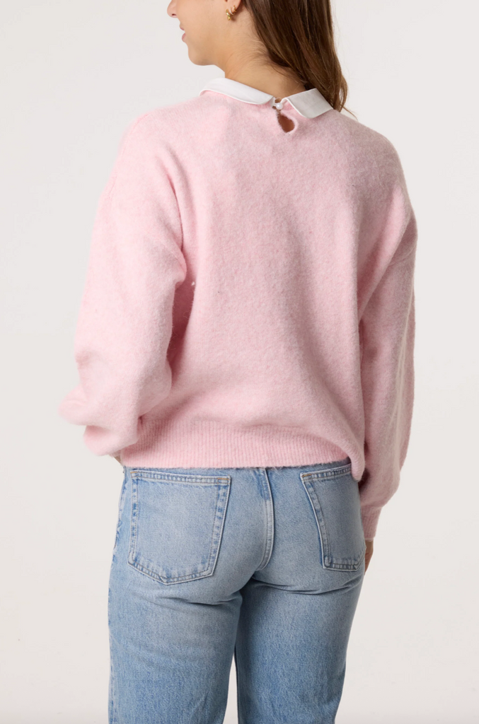Emily Embellished Collar Jumper Pink