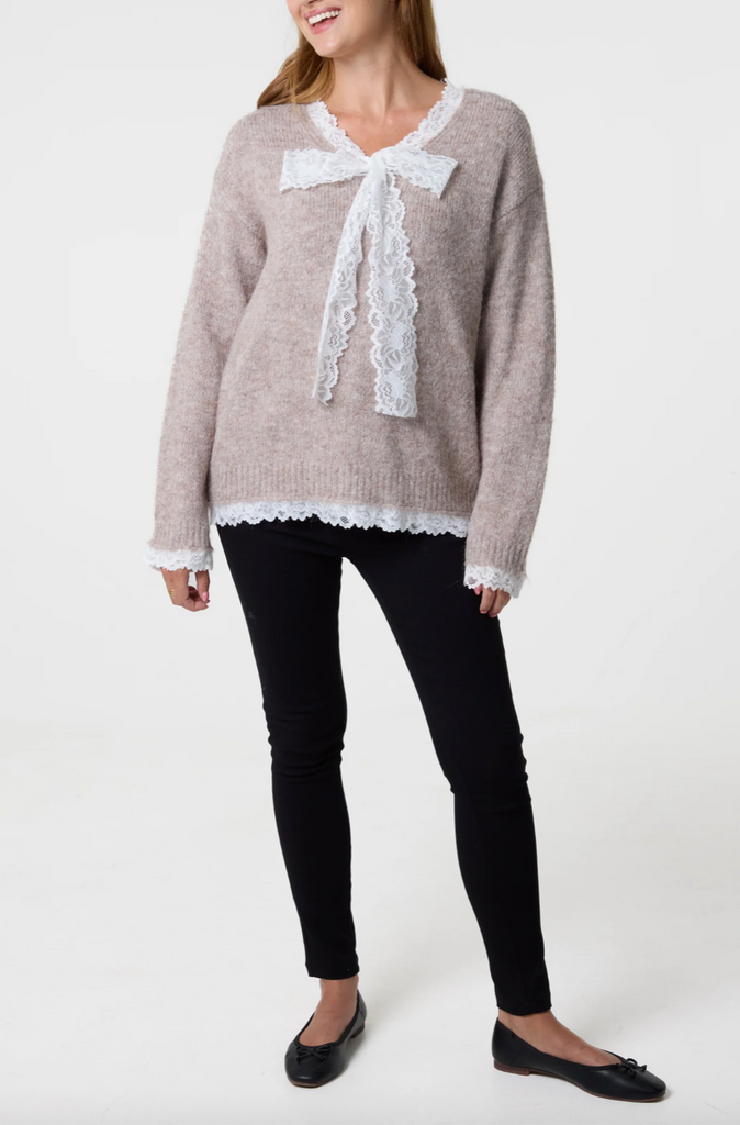 Rowan Lace Jumper Coffee