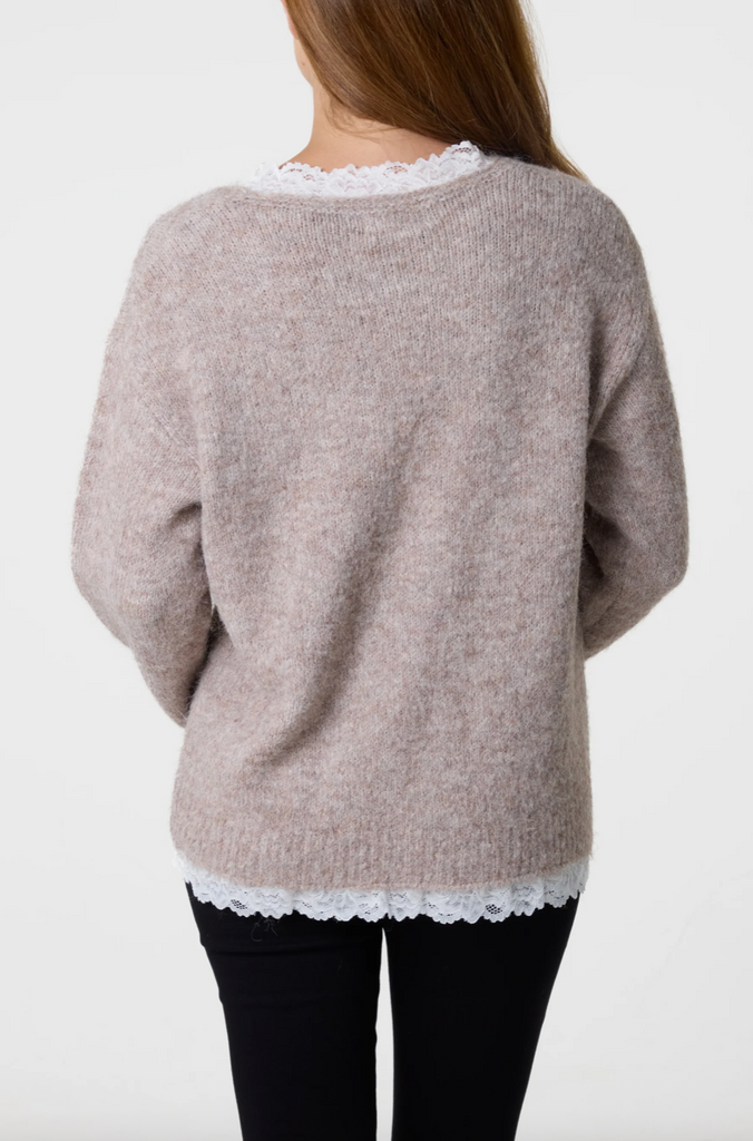 Rowan Lace Jumper Coffee