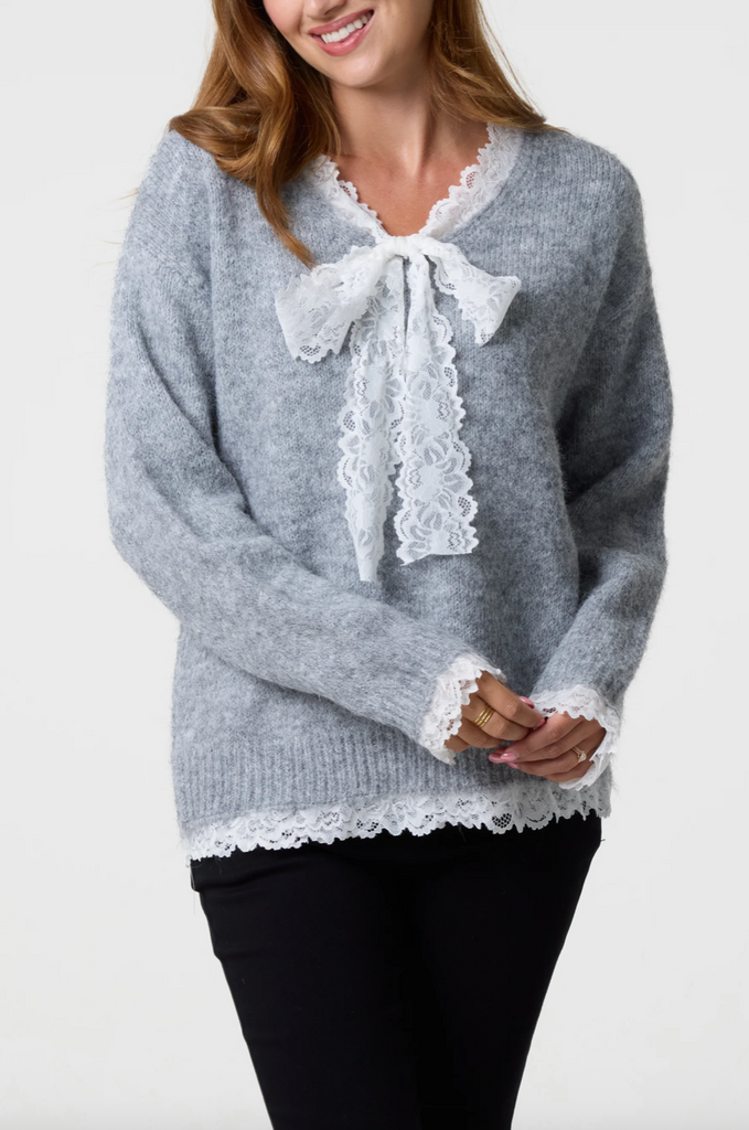 Rowan Lace Jumper Grey
