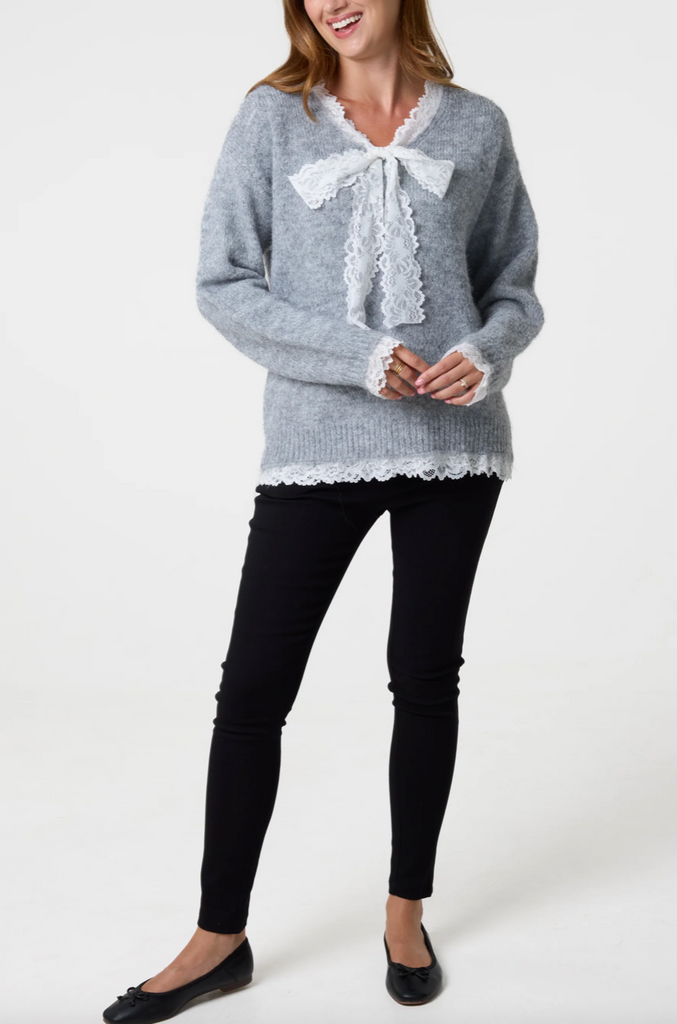Rowan Lace Jumper Grey