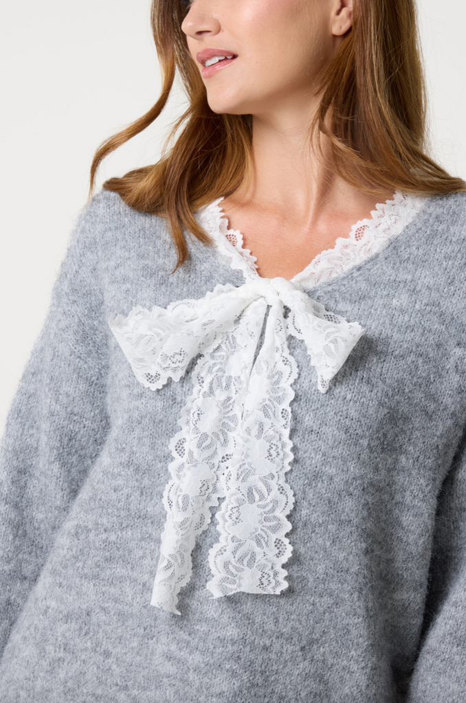 Rowan Lace Jumper Grey