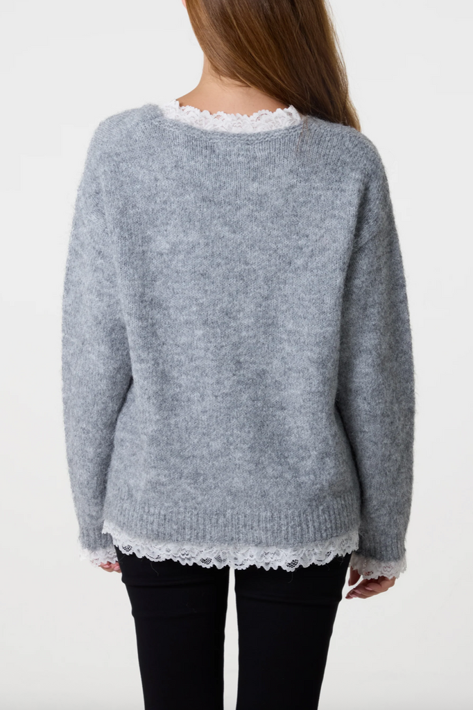 Rowan Lace Jumper Grey
