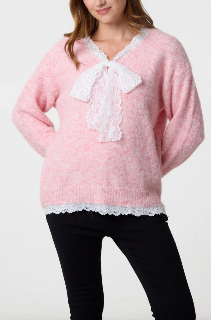 Rowan Lace Jumper Pink