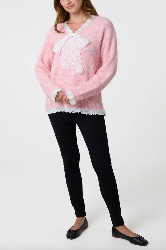 Rowan Lace Jumper Pink
