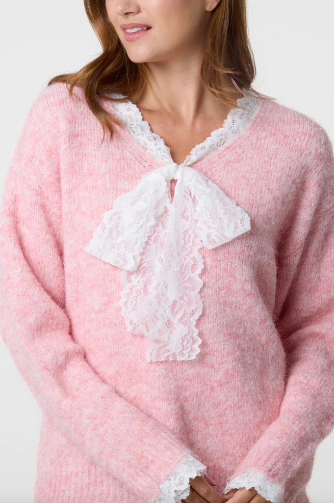 Rowan Lace Jumper Pink