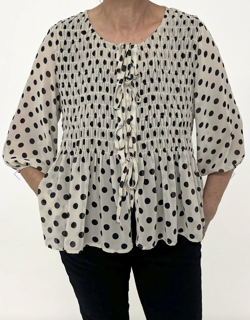 Polly Polkadot Blouse Cream