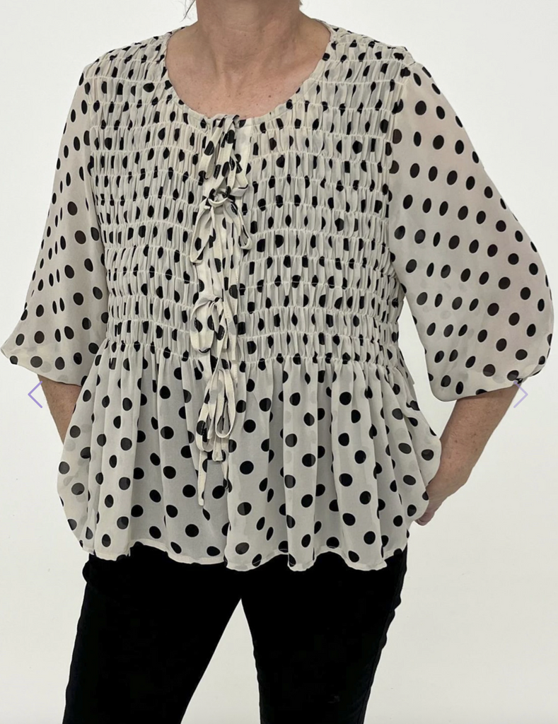 Polly Polkadot Blouse Cream