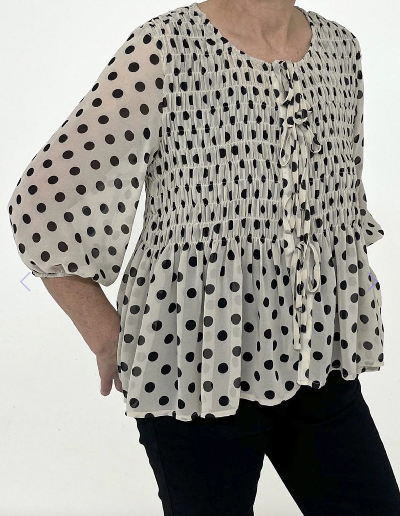 Polly Polkadot Blouse Cream