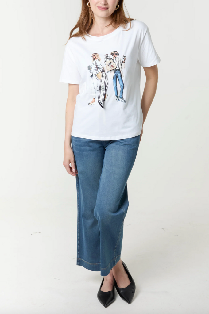 Belle Coffee Embellished T-Shirt