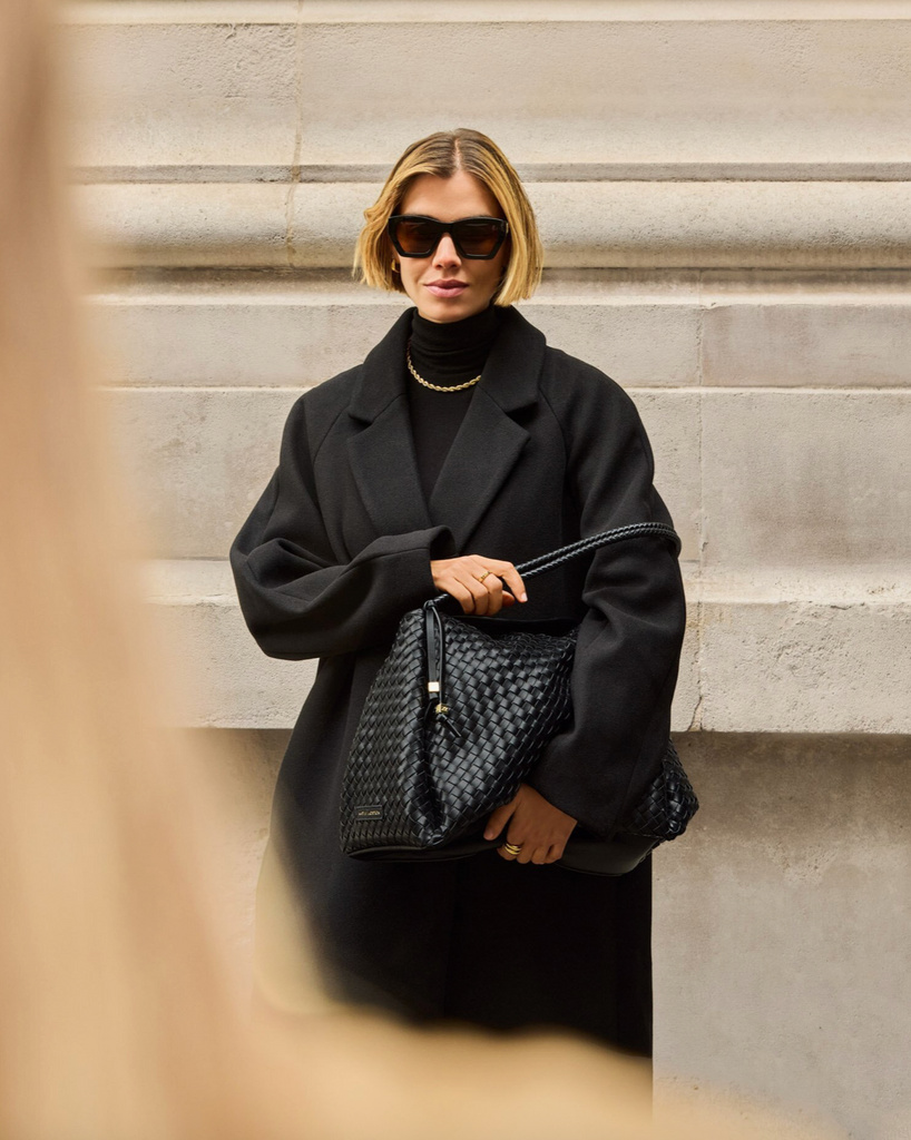 Katie Loxton Nova Black Woven Shoulder Bag Black