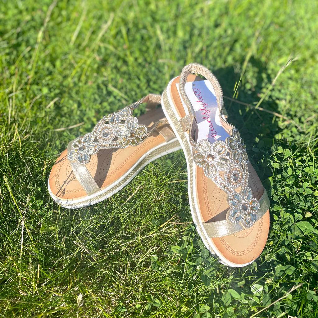 The Penelope Sparkle Sandal Gold