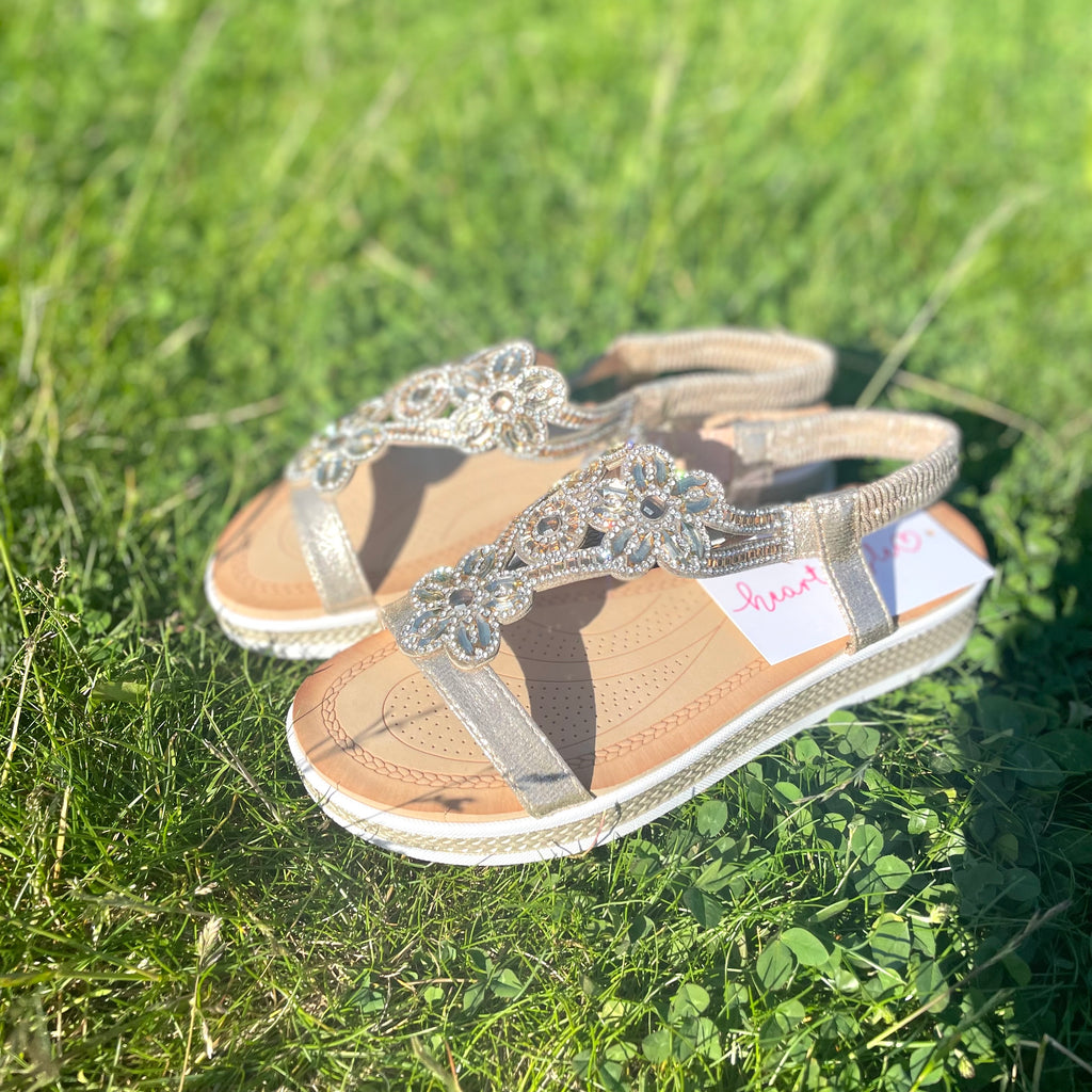 The Penelope Sparkle Sandal Gold