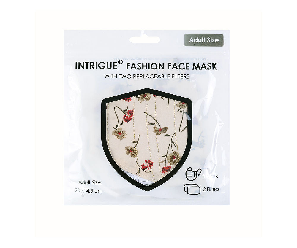 White Line Floral Face Covering