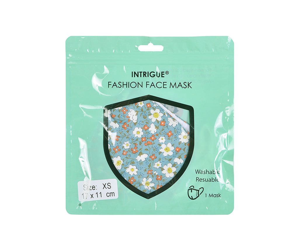 Teal Floral Face Covering KIDS SIZE