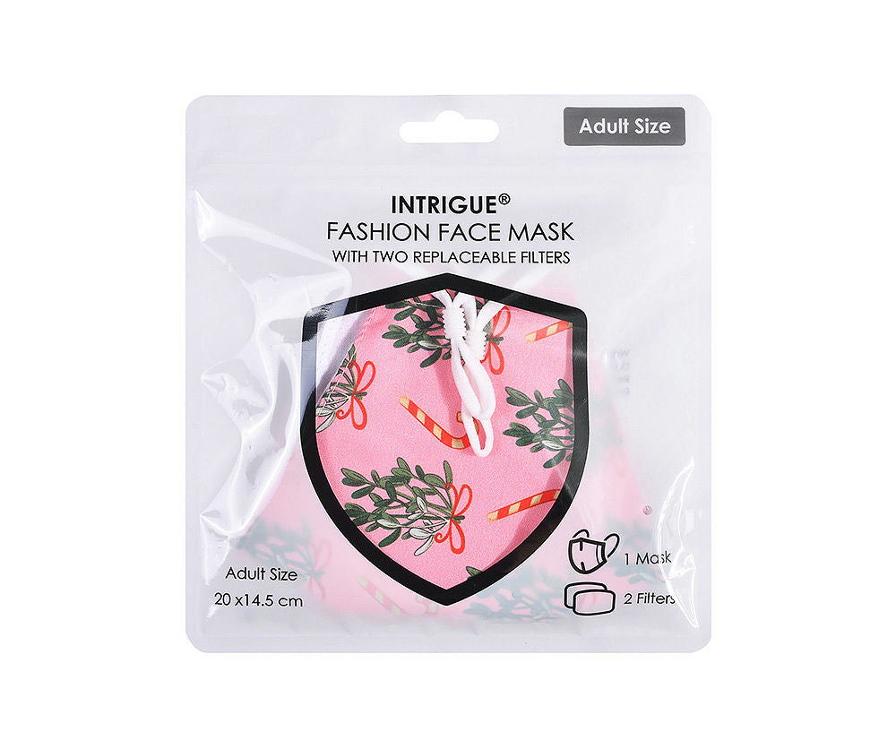 Xmas Pink Mistletoe Face Covering