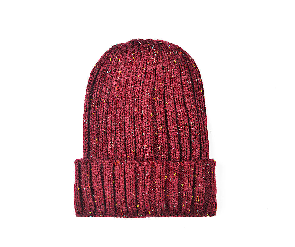 Burgundy Speckle Knitted Hat