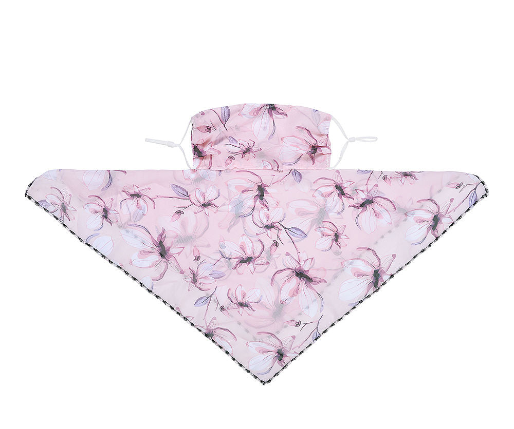 Baby Pink Print Magnolia Face Scarf