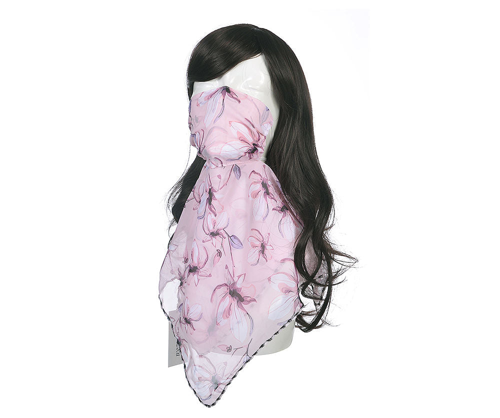 Baby Pink Print Magnolia Face Scarf