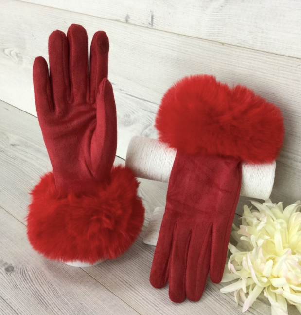 Hot Red Elegant Gloves