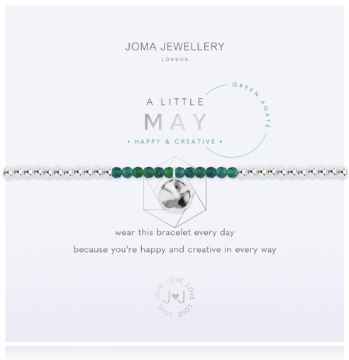 May Green Agate Birthstone Bracelet